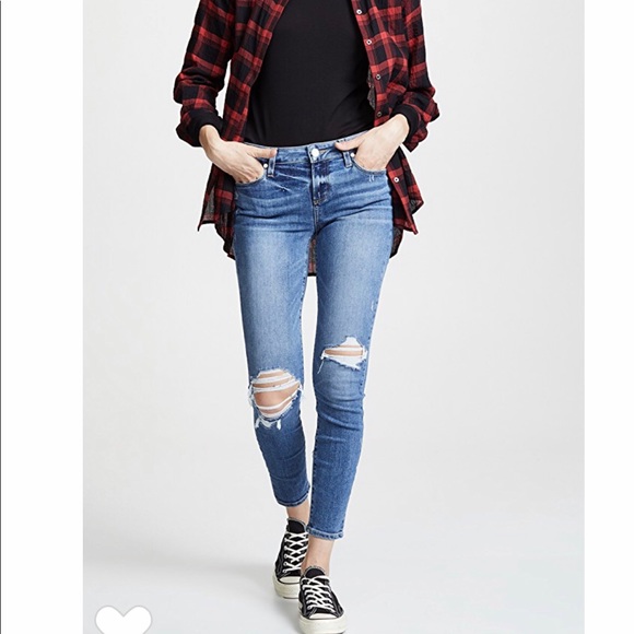 Paige Verdugo Crop Distressed Jeans, Sz 31 - Picture 3 of 8